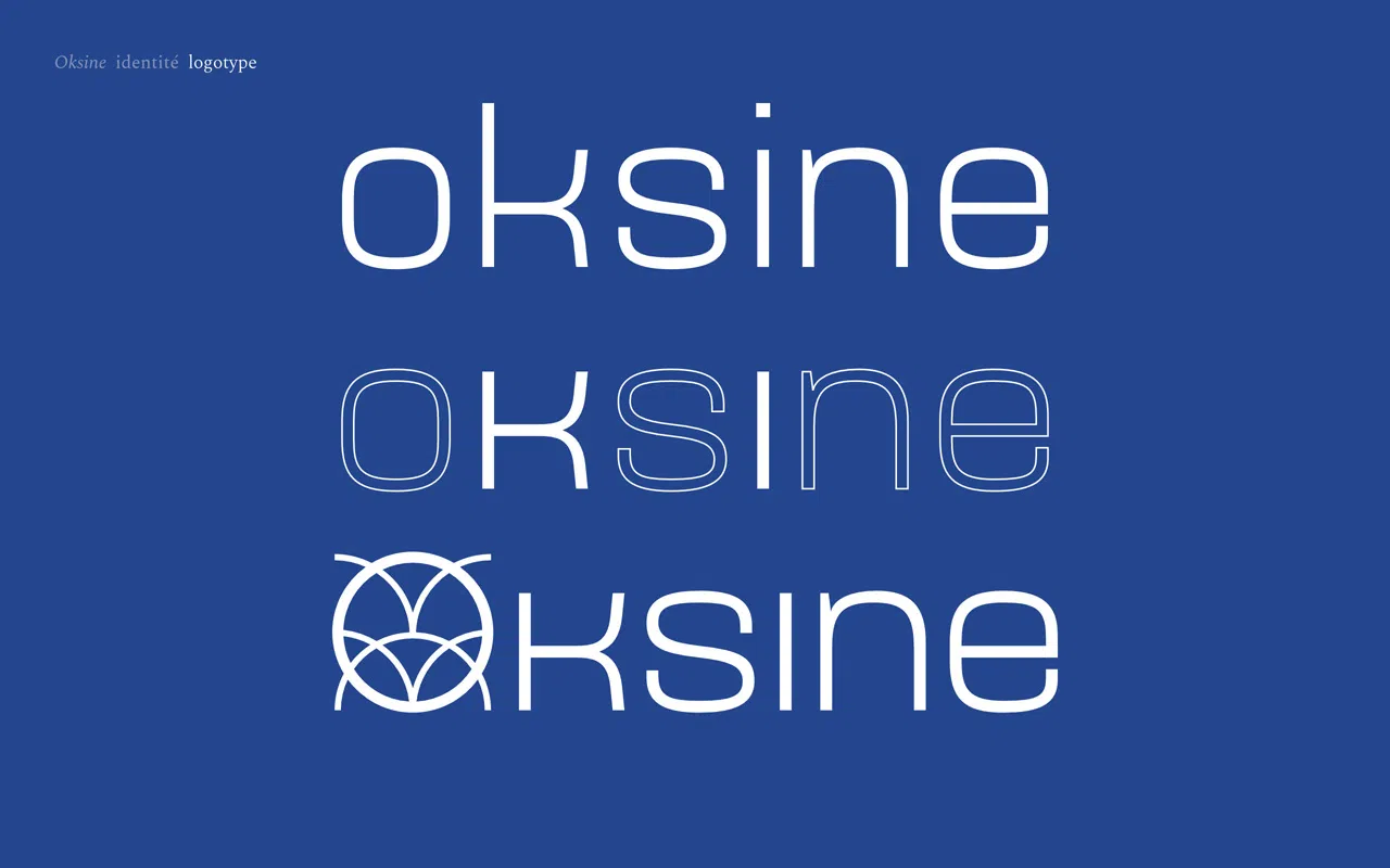 Visuel expliquant le dessin du logotype créé pour l’entreprise Oksine.