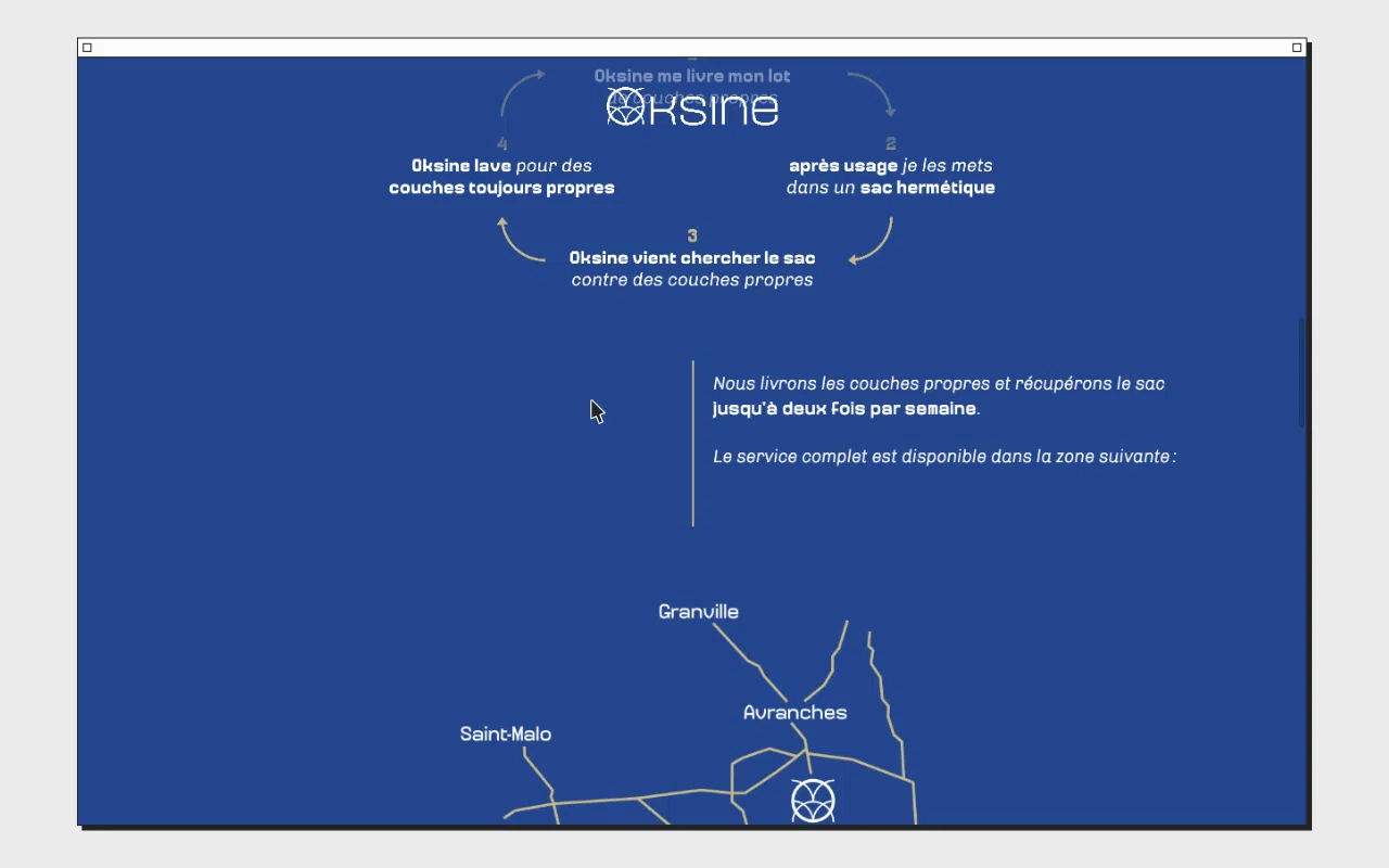 Capture d’écran du site web www.oksine.fr – version desktop – montrant l’interface et l’expérience de lecture.