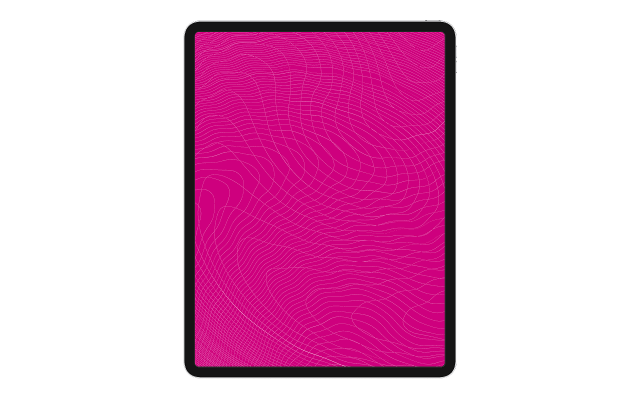 Animation pour l’ouverture de la partie Imago, caractérisée par de fines courbes blanches en mouvement sur un aplat fuchsia.